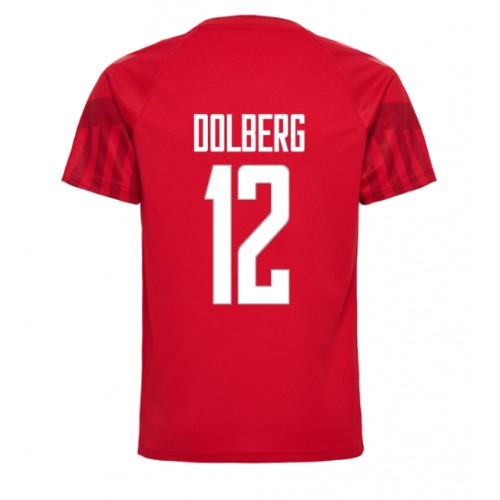 Dania Kasper Dolberg #12 Koszulka Podstawowych MŚ 2022 Krótki Rękaw